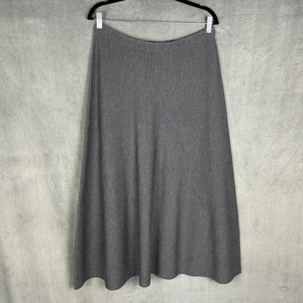 Lilysilk Skirt Women Large Grey Wool Midi Minimalist Neutral Preppy Quiet Luxury